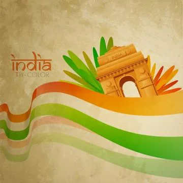 Vector old indian flag design Stock Illustration