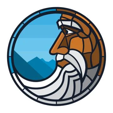 Vector old man with beard and mustaches Stock Illustration