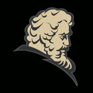 Vector old man face logo Stock Illustration