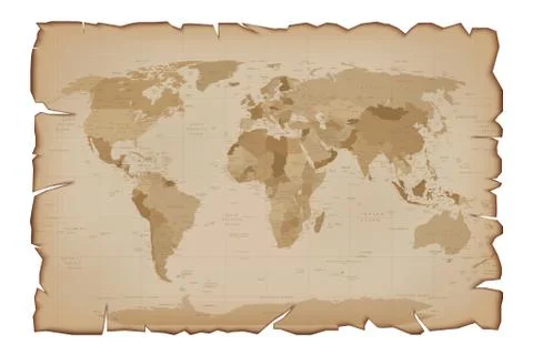 Vector Old map Paper Stock Illustration