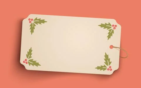 Vector old paper banner with Christmas plants. 库存插图