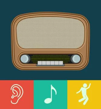 Vector old radio Stock Illustration