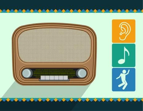 Vector old radio Illustrazione stock