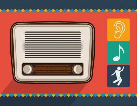 Vector old radio Stock Illustration