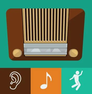 Vector old radio Stock Illustration