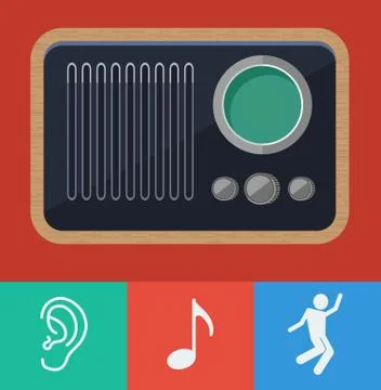 Vector old radio Stock Illustration