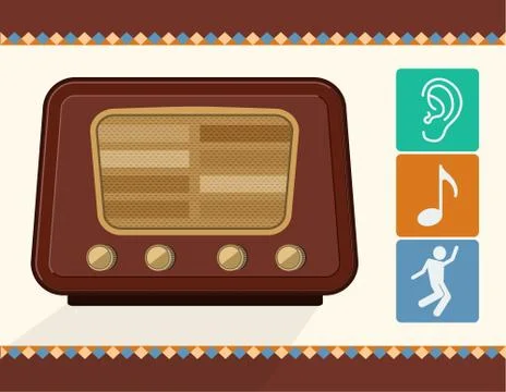 Vector old radio Stock Illustration