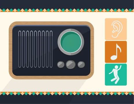 Vector old radio Stock Illustration