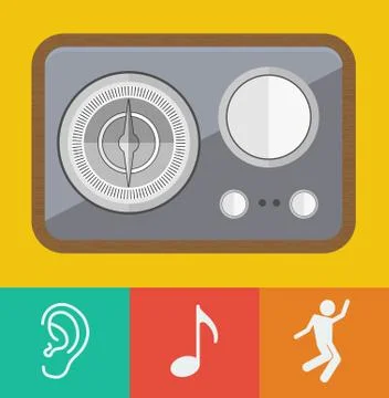 Vector old radio Stock Illustration