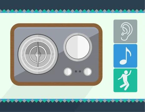 Vector old radio Stock Illustration