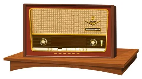 Vector of old radio. Stock Illustration