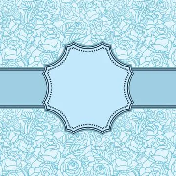 Vector old school frame with roses and text place Stock Illustration