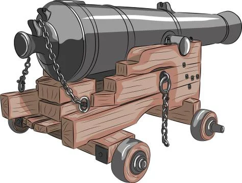 Vector old ship gun Stock Illustration