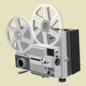 Vector old style illustration of video camera Stock Illustration
