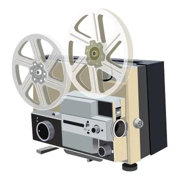 Vector old style illustration of video camera Illustrazione stock
