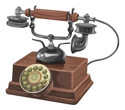 Vector of old telephone. Stock Illustration