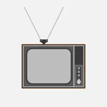 Vector Old TV icon on white background Stock Illustration