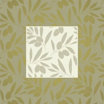 Vector olive oil. Decorative olive branch.Olive pattern. Stock Illustration