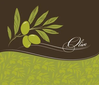 Vector olive oil. Decorative olive branch.Olive pattern. Stock Illustration