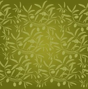 Vector olive oil. Decorative olive branch.Olive pattern. Stock Illustration