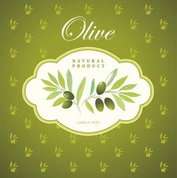 Vector olive oil. Decorative olive branch.Olive pattern. Stock Illustration