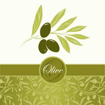 Vector olive oil. Decorative olive branch.Olive pattern. Stock Illustration