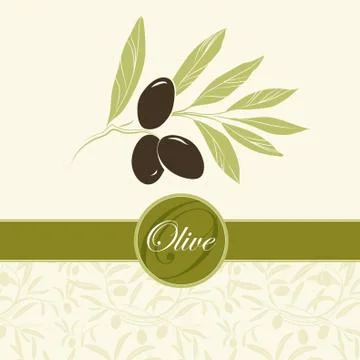 Vector olive oil. Decorative olive branch.Olive pattern. Stock Illustration