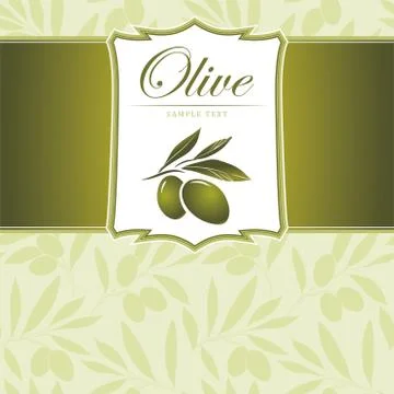 Vector olive oil. Decorative olive branch.Olive pattern. Stock Illustration