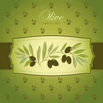 Vector olive oil. Decorative olive branch.Olive pattern. Stock Illustration