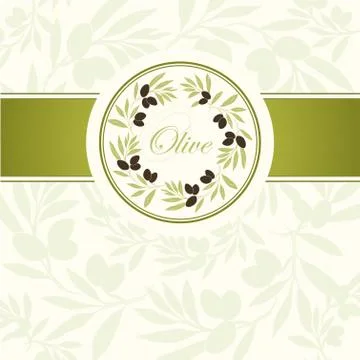 Vector olive oil. Decorative olive branch.Olive pattern. Stock Illustration