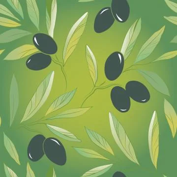 Vector olive oil. Decorative olive branch.Olive pattern. Stock Illustration