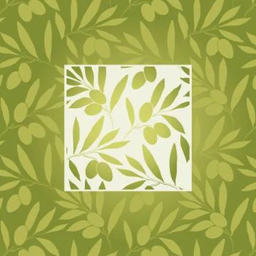 Vector olive oil. Decorative olive branch.Olive pattern. Stock Illustration