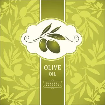 Vector olive oil. Decorative olive branch.Olive pattern. Stock Illustration