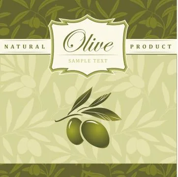 Vector olive oil. Decorative olive branch.Olive pattern. Stock Illustration