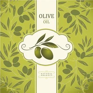 Vector olive oil. Decorative olive branch.Olive pattern. Stock Illustration