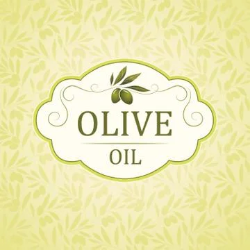 Vector olive oil. Decorative olive branch.Olive pattern. Stock Illustration