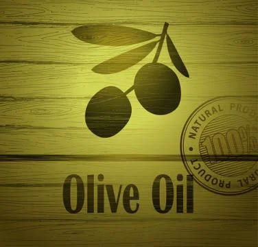 Vector olive oil. Decorative olive branch. For label, pack. Stock Illustration