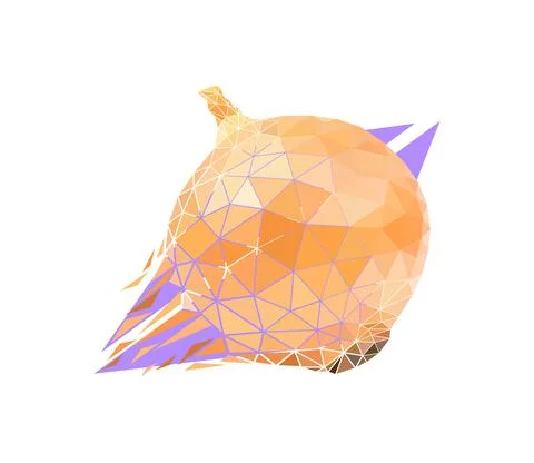 Vector onion in low poly style Stock Illustration