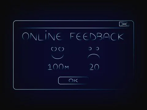 Vector of online feedback pop-up with emoji Stock Illustration