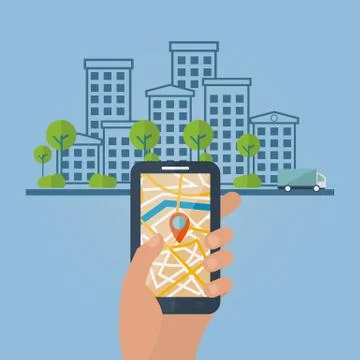 Vector online find or location  a point on the map Stock Illustration