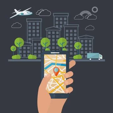 Vector online find or location  a point Stock Illustration