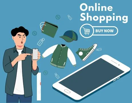 Vector online shopping mobile app templates concept flat design illustration Stock Illustration