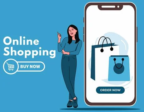 Vector online shopping mobile app templates concept flat design illustration Stock Illustration