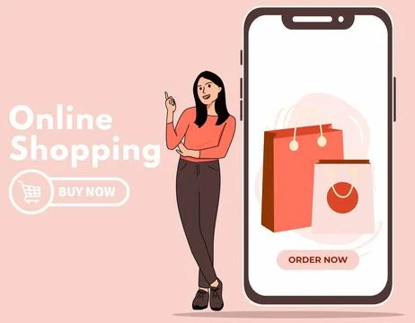 Vector online shopping mobile app templates concept flat design illustration Stock Illustration