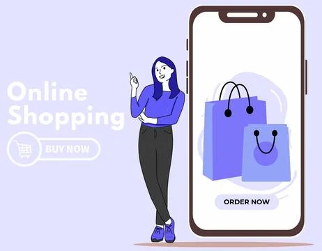 Vector online shopping mobile app templates concept flat design illustration Stock Illustration