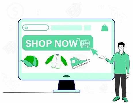 Vector online shopping mobile app templates concept flat design illustration Stock Illustration