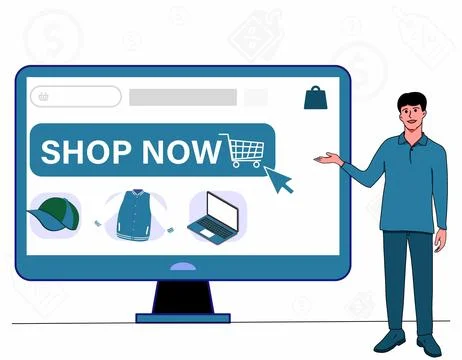 Vector online shopping mobile app templates concept flat design illustration Stock Illustration