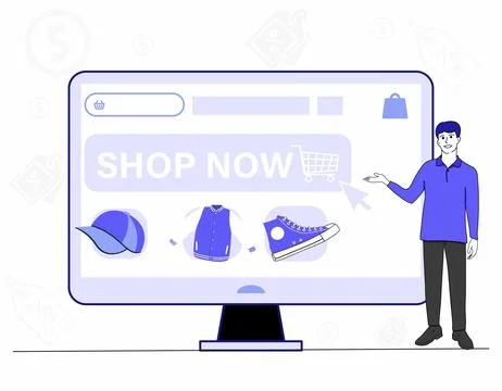 Vector online shopping mobile app templates concept flat design illustration Stock Illustration