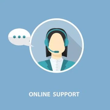 Vector online support concept Stock Illustration
