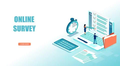 Vector of an online survey, feedback and customer satisfaction concept Stock Illustration